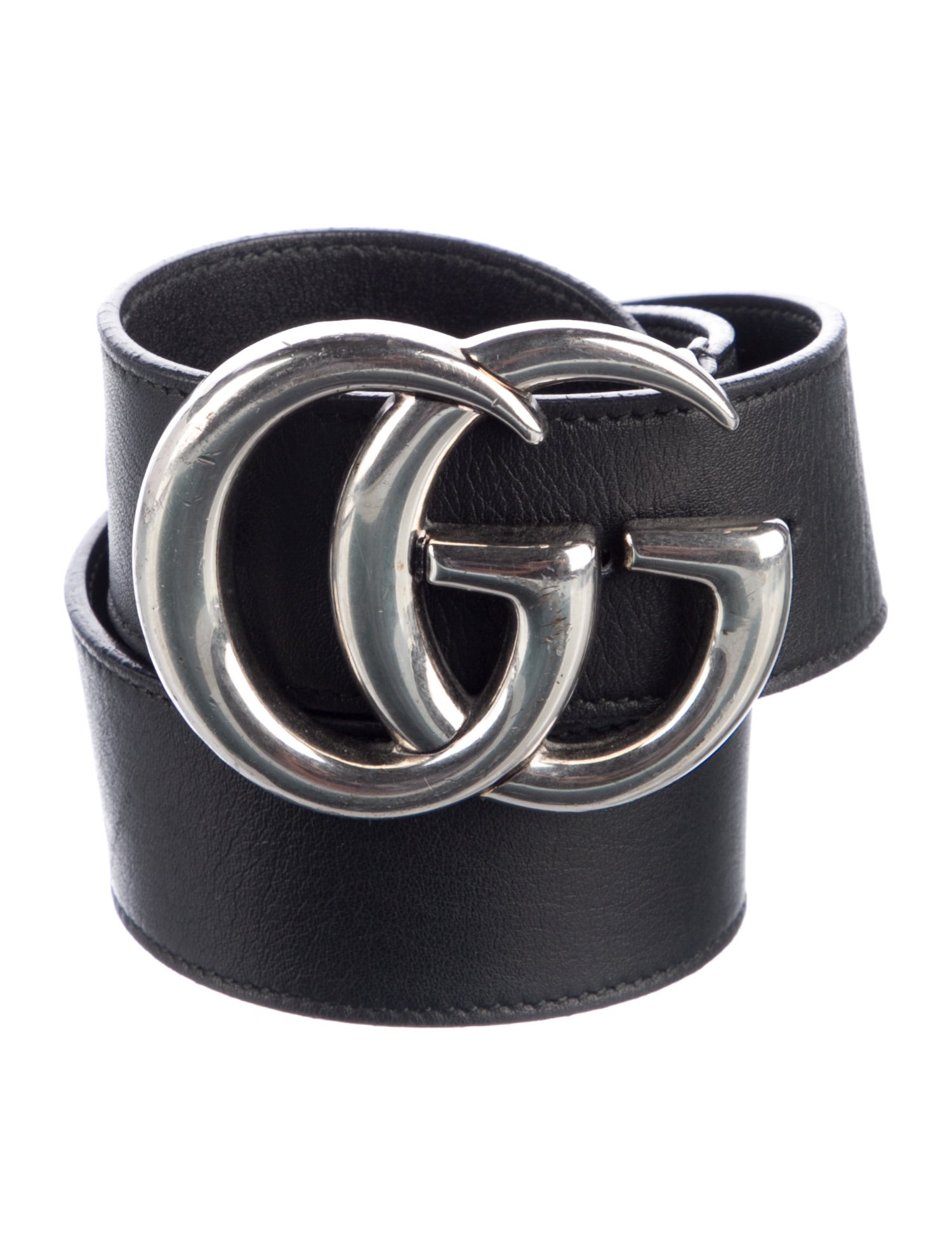 Gucci Double G Logo Leather Belt