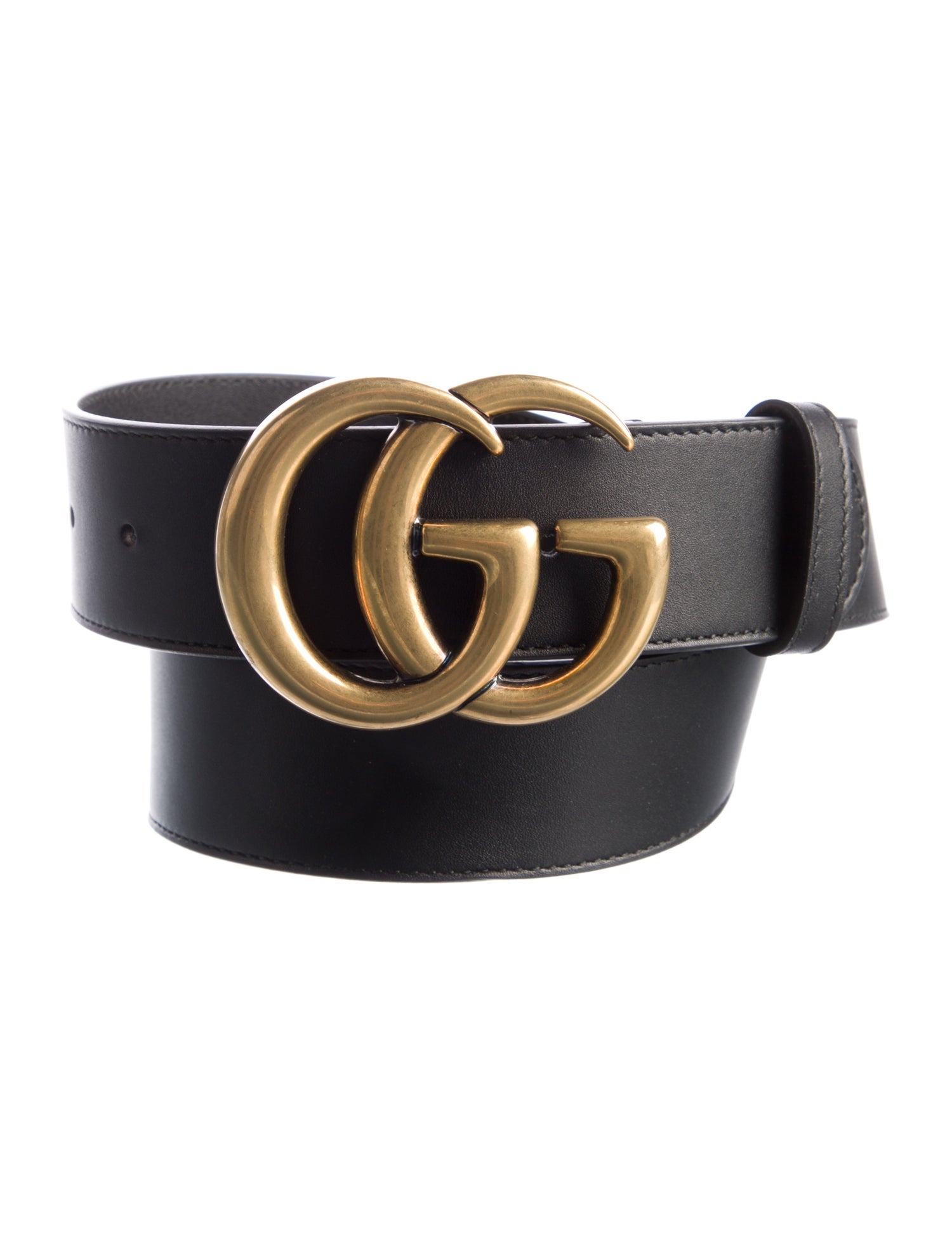 Gucci Double G Logo Leather Belt w/ Tags