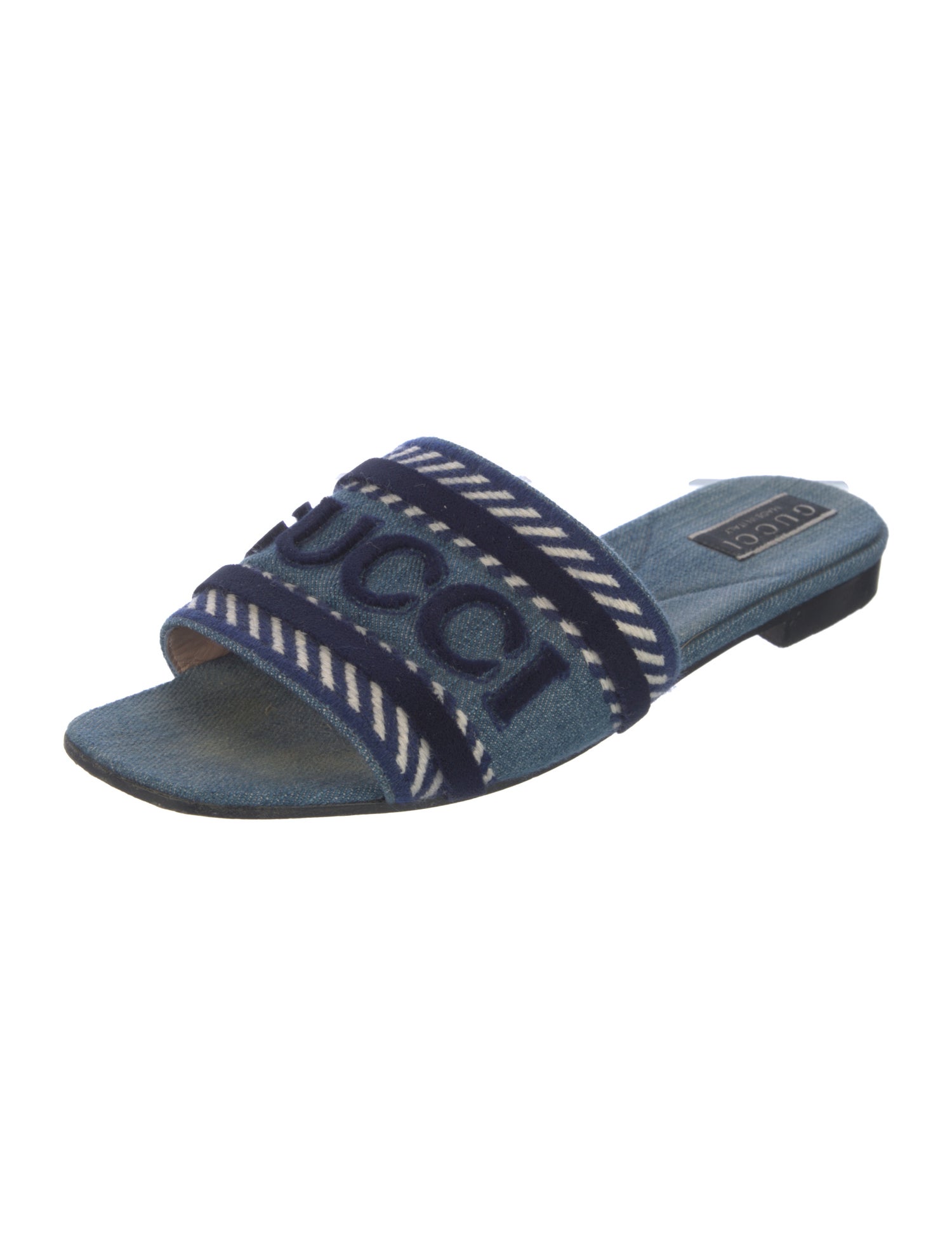Gucci Denim Patterned Slides