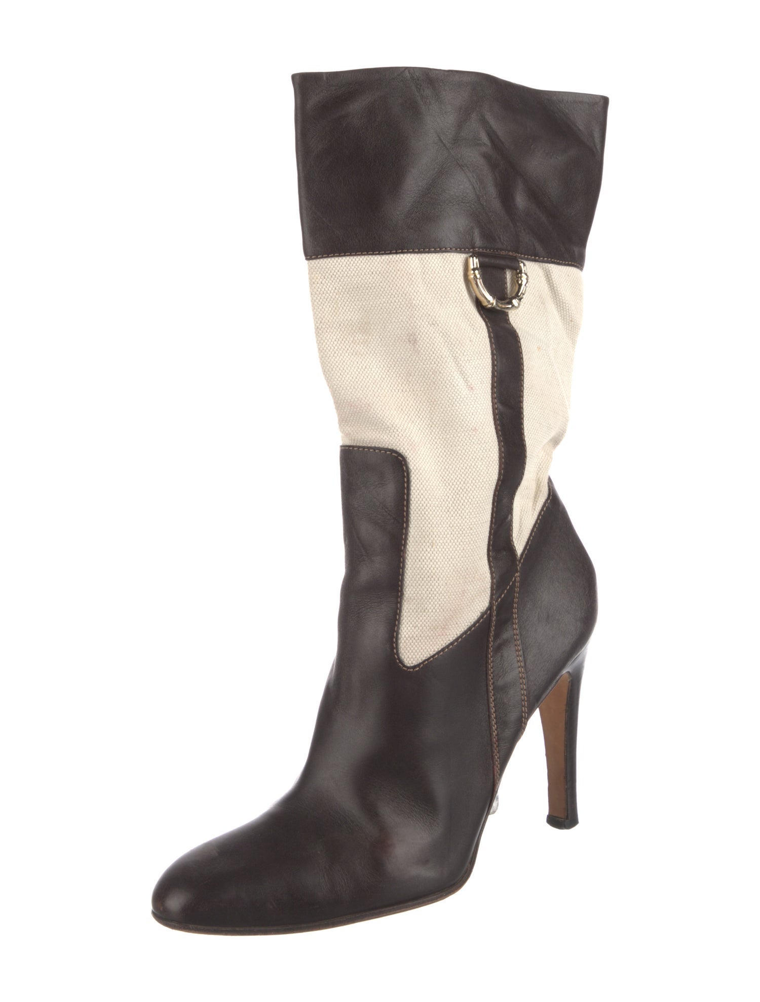Gucci Bamboo Accent Leather Boots