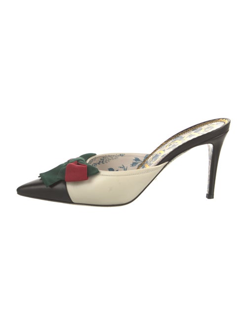 Gucci Sylvie Web Accent Leather Mules