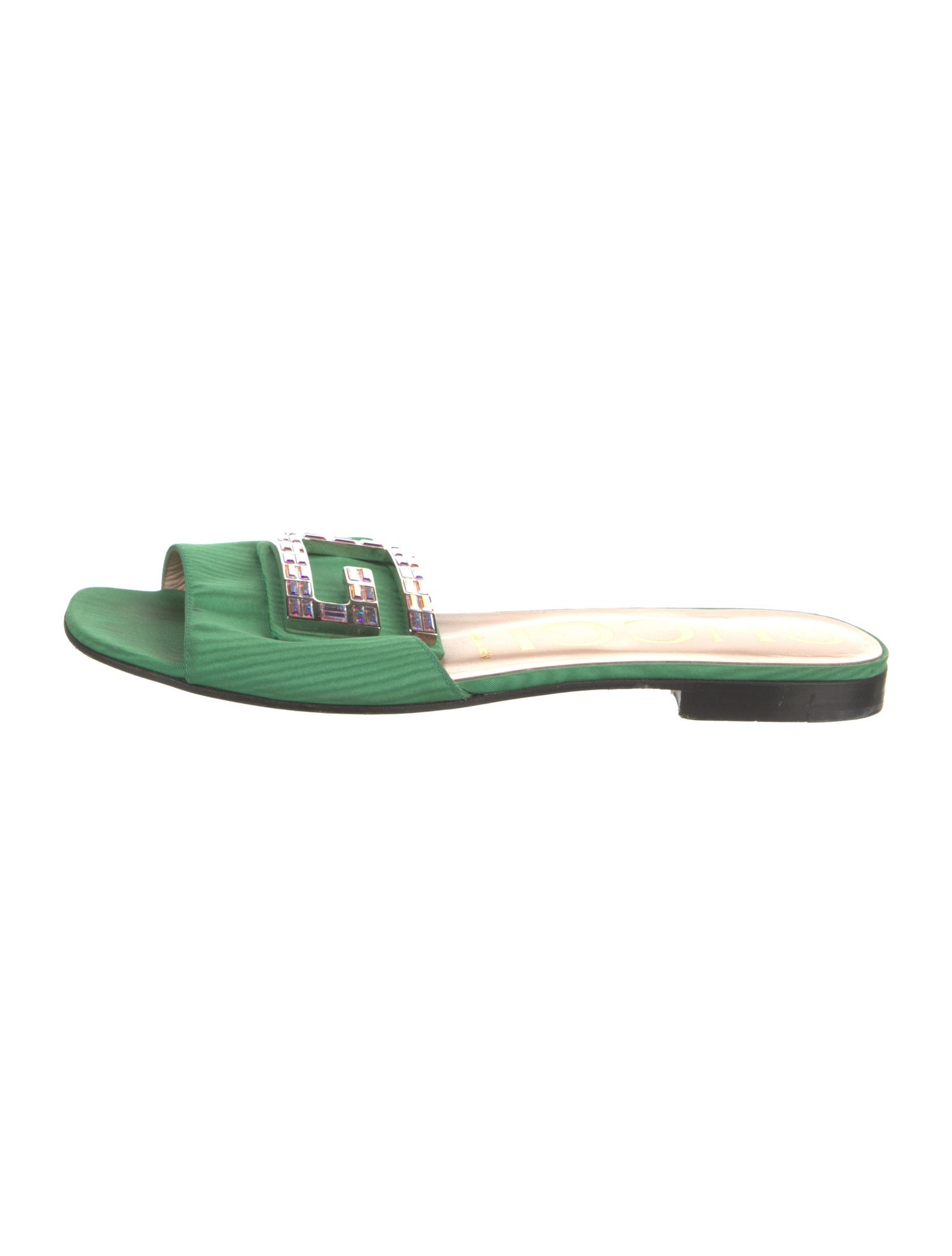 Gucci Nylon Crystal Embellishments Slides