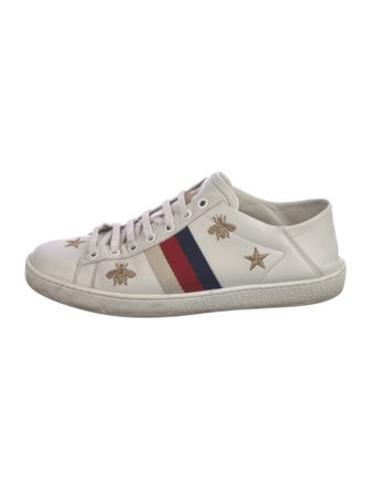 Gucci Web Accent Leather Sneakers