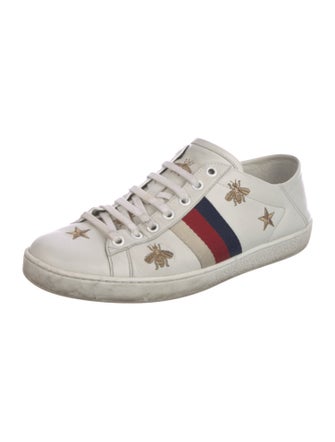 Gucci Web Accent Leather Sneakers