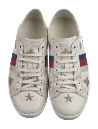 Gucci Web Accent Leather Sneakers