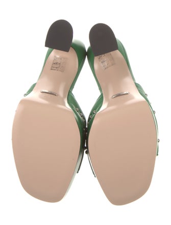 Gucci Double G Logo Leather Slides