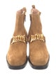 Gucci Chain-Link Accent Suede Moto Boots