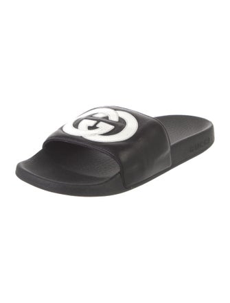 Gucci Interlocking G Logo Leather Slides