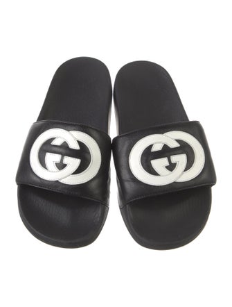 Gucci Interlocking G Logo Leather Slides