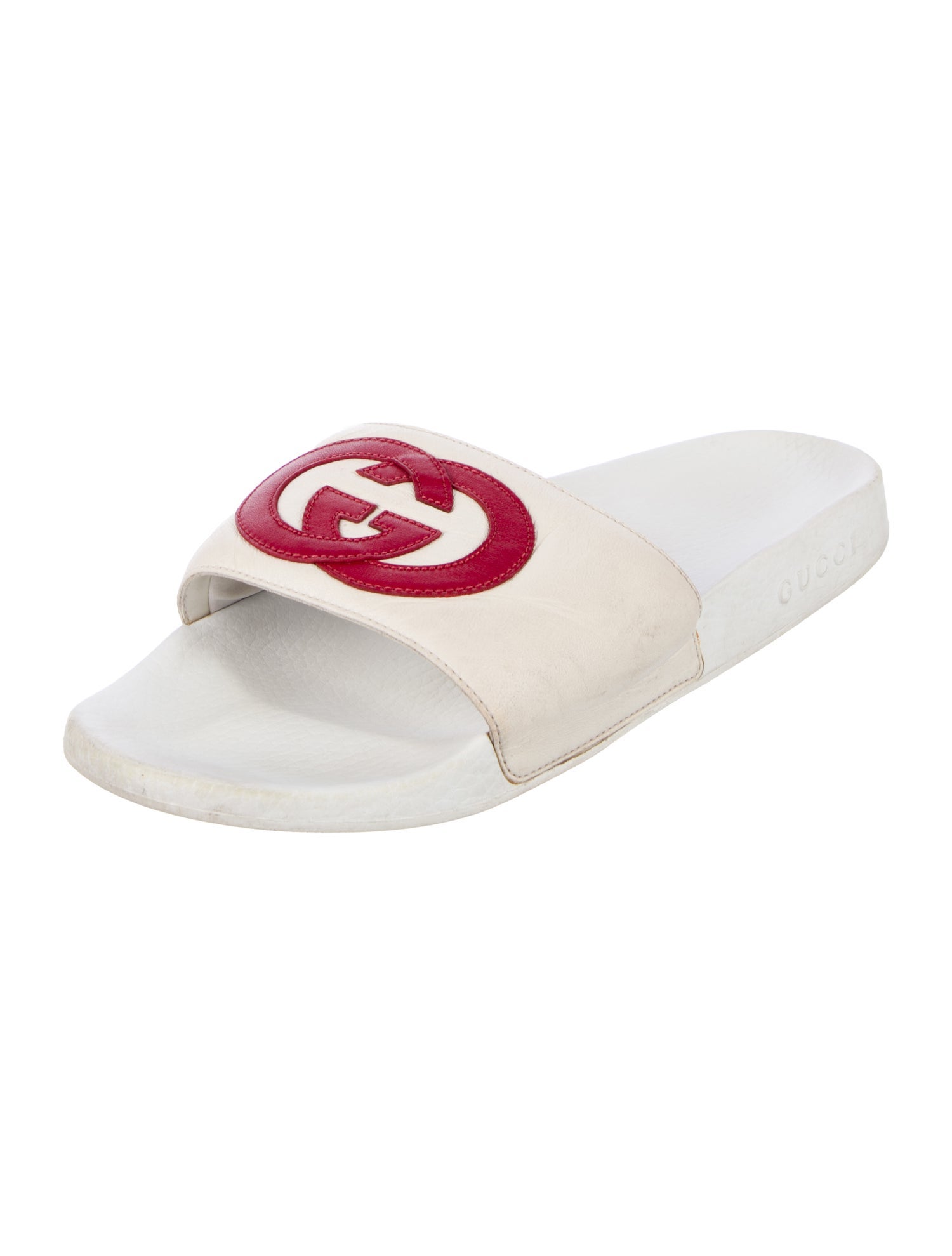 Gucci Interlocking G Logo Leather Slides