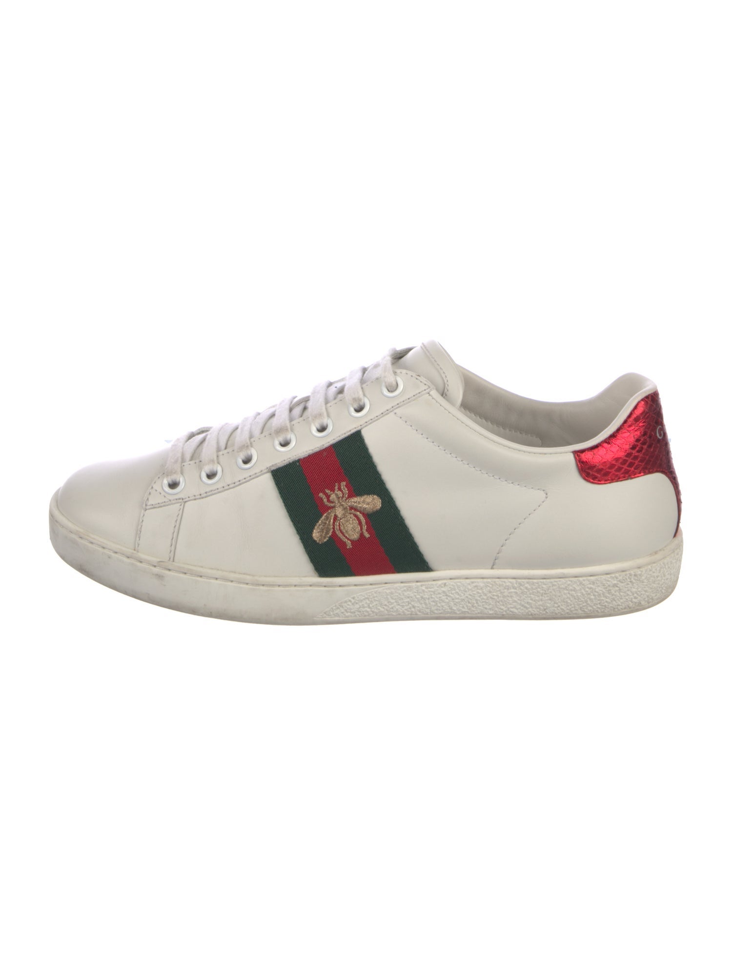 Gucci Web Accent Leather Sneakers