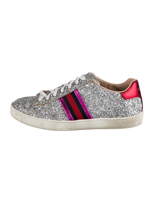 Gucci Sylvie Web Accent Glitter Sneakers