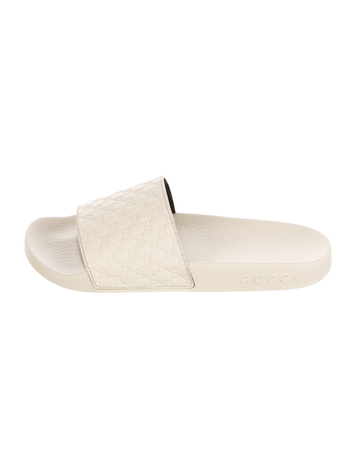 Gucci Microguccissima Pattern Leather Slides