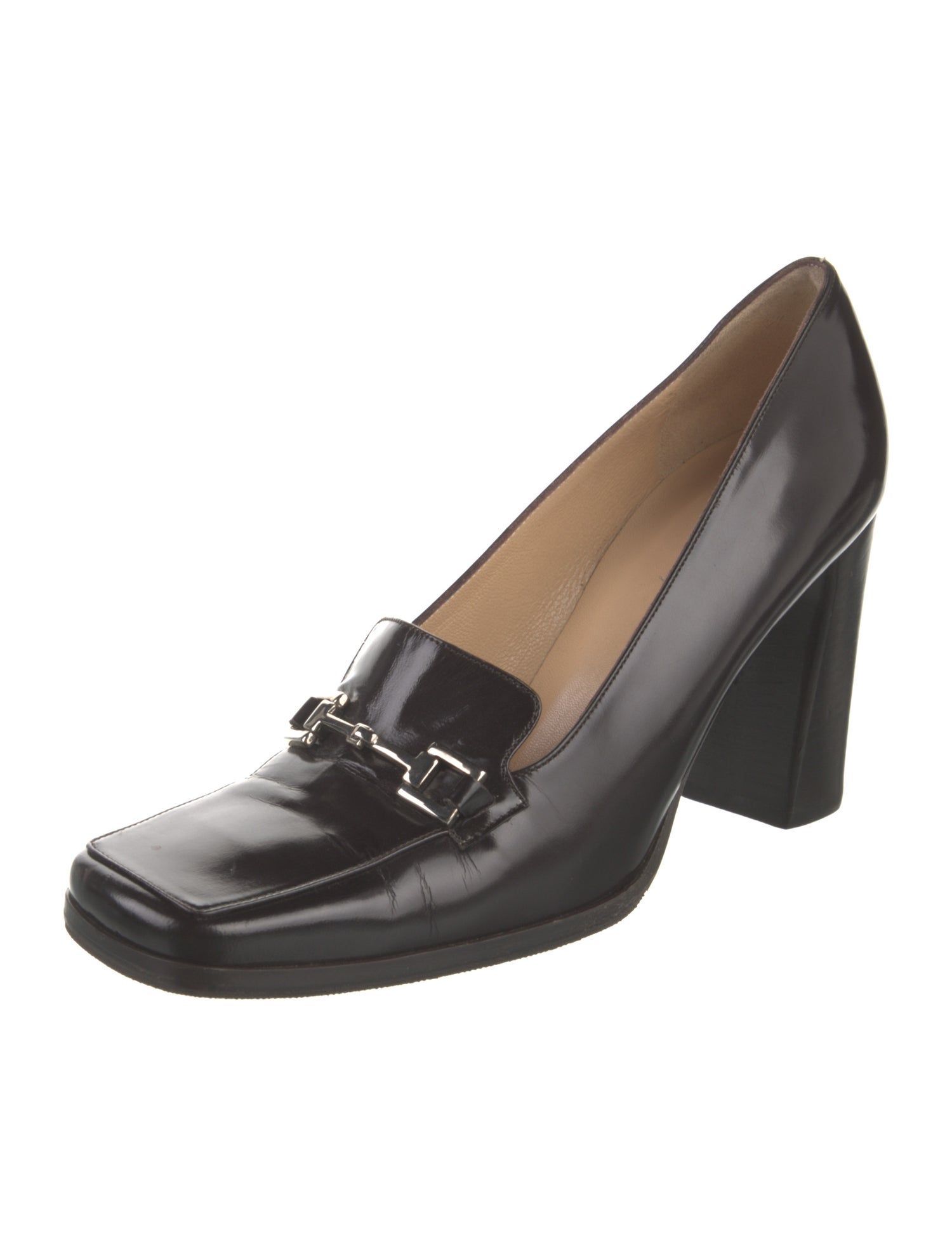 Gucci Horsebit Accent Leather Pumps