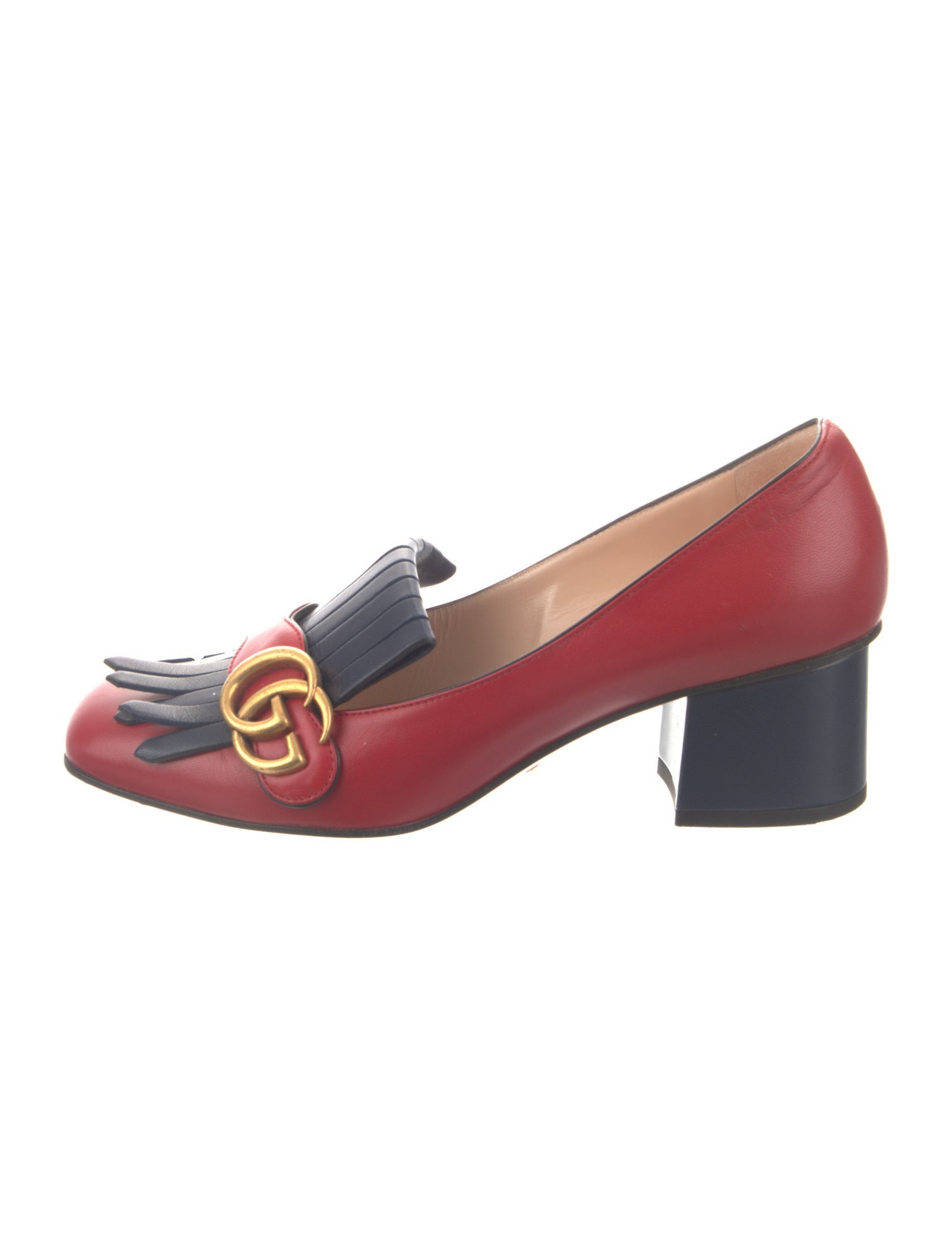 Gucci Double G Logo Leather Pumps