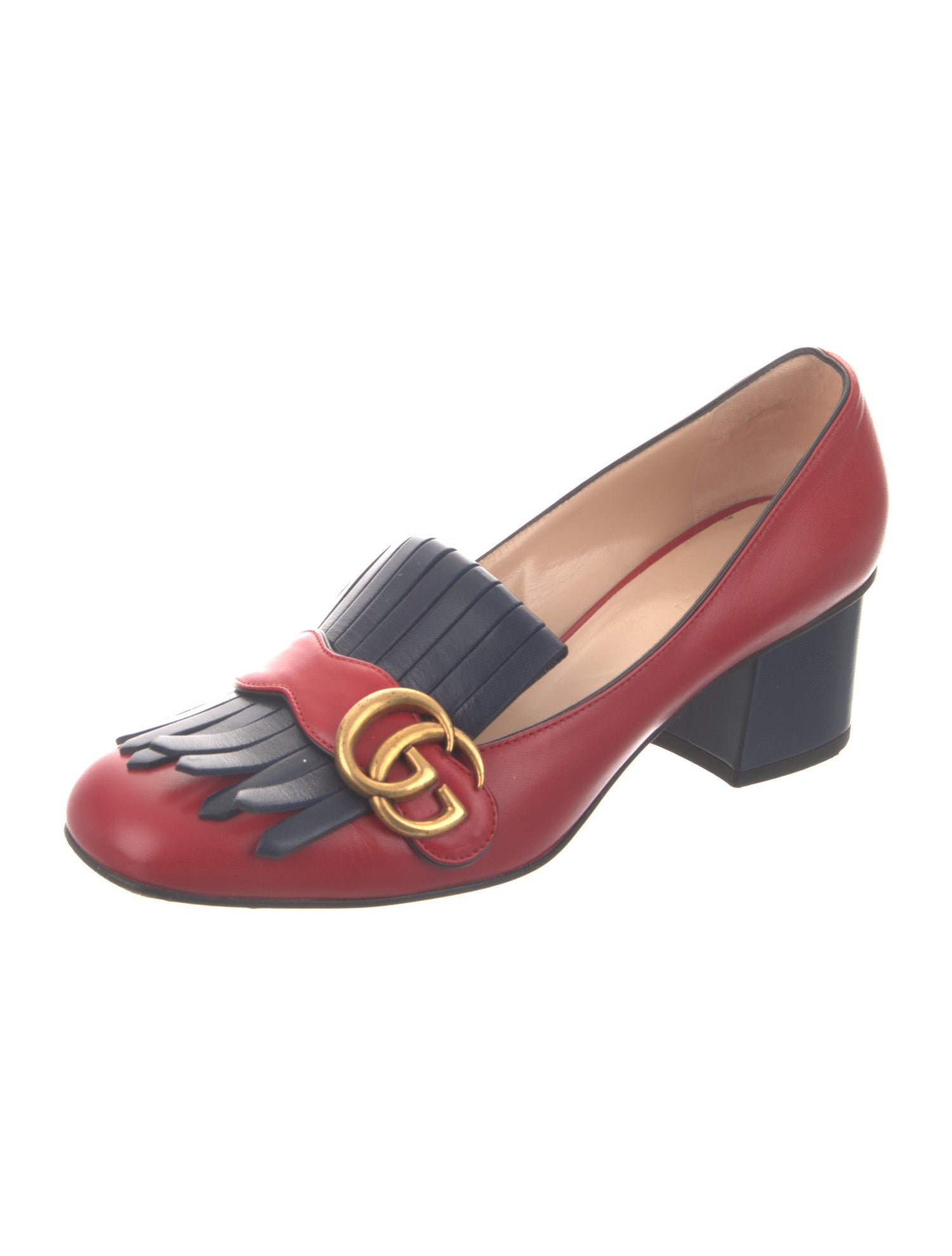 Gucci Double G Logo Leather Pumps