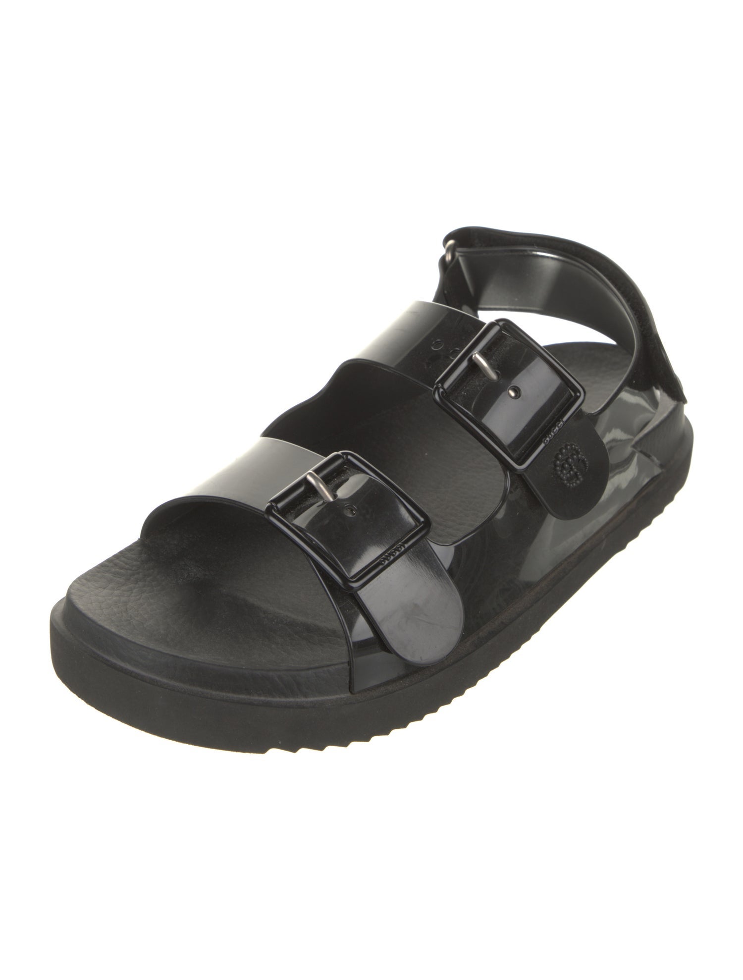 Gucci Double G Logo Rubber Slingback Sandals