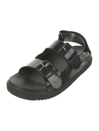 Gucci Double G Logo Rubber Slingback Sandals