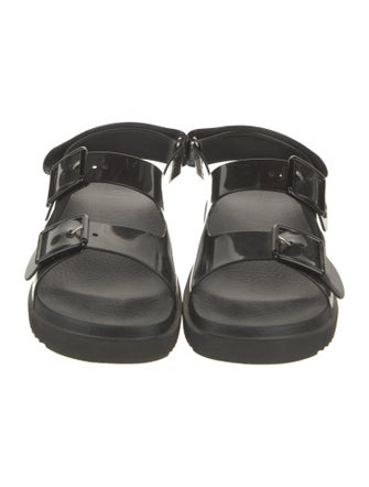 Gucci Double G Logo Rubber Slingback Sandals