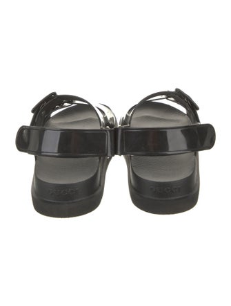 Gucci Double G Logo Rubber Slingback Sandals