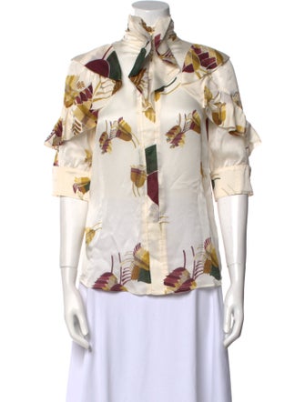 Gucci Silk Floral Print Blouse