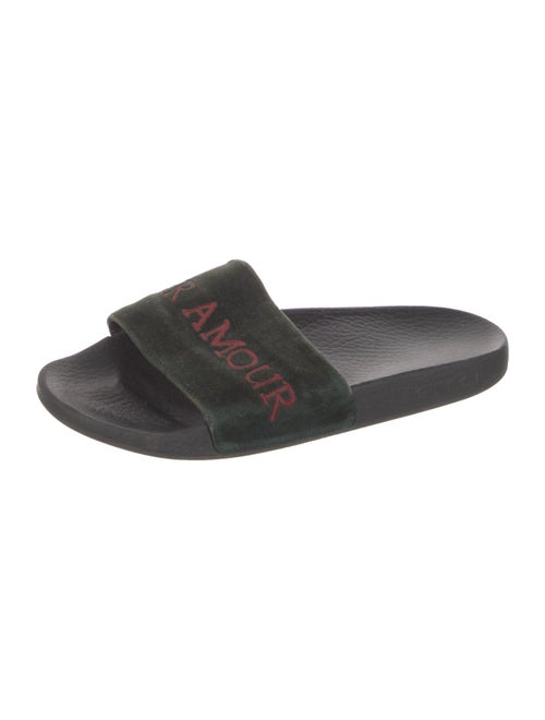 Gucci Velvet Graphic Print Slides