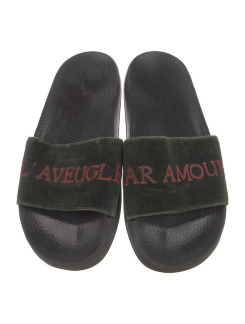 Gucci Velvet Graphic Print Slides