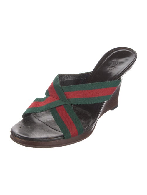 Gucci Web Accent Leather Slides