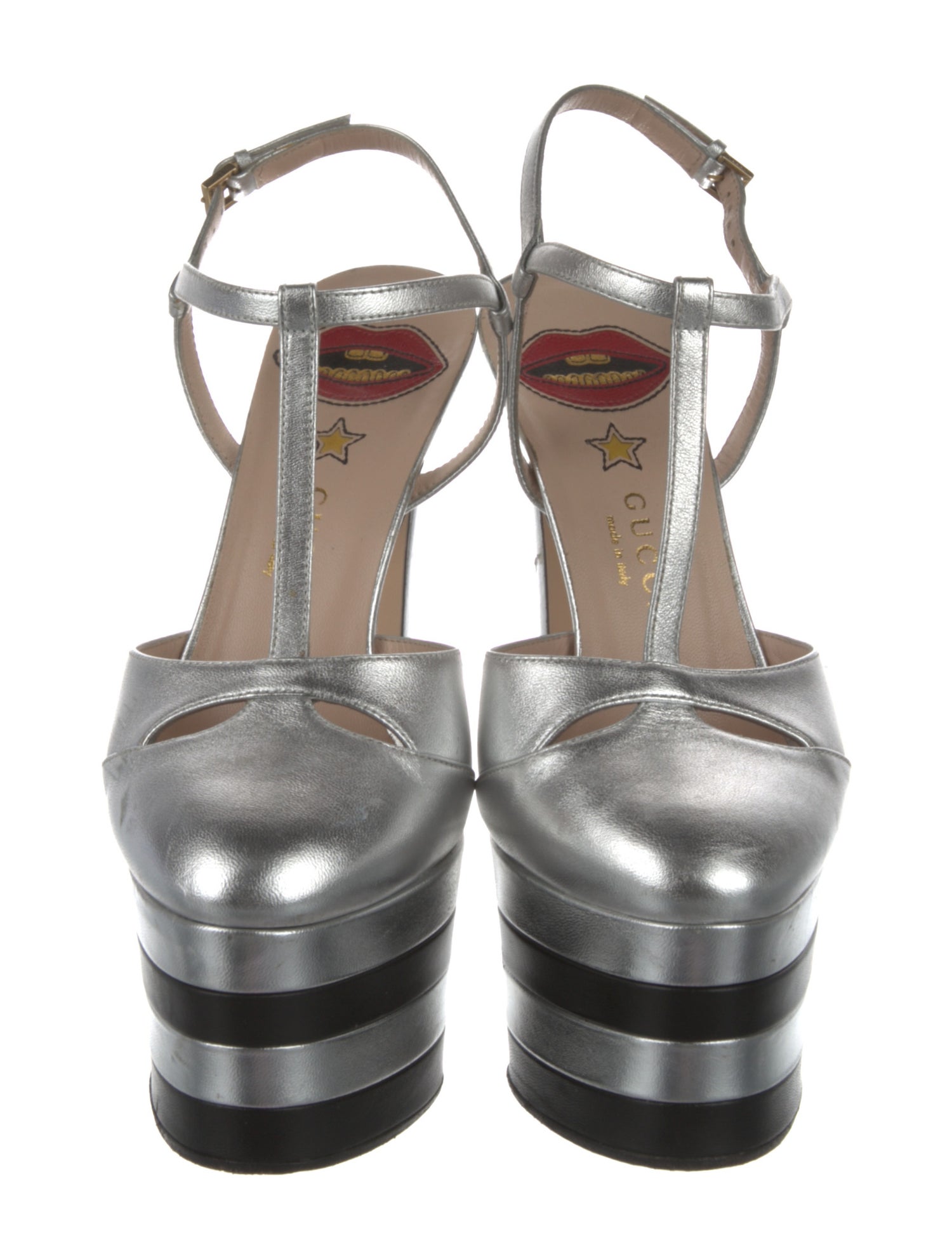 Gucci Leather T-Strap Pumps