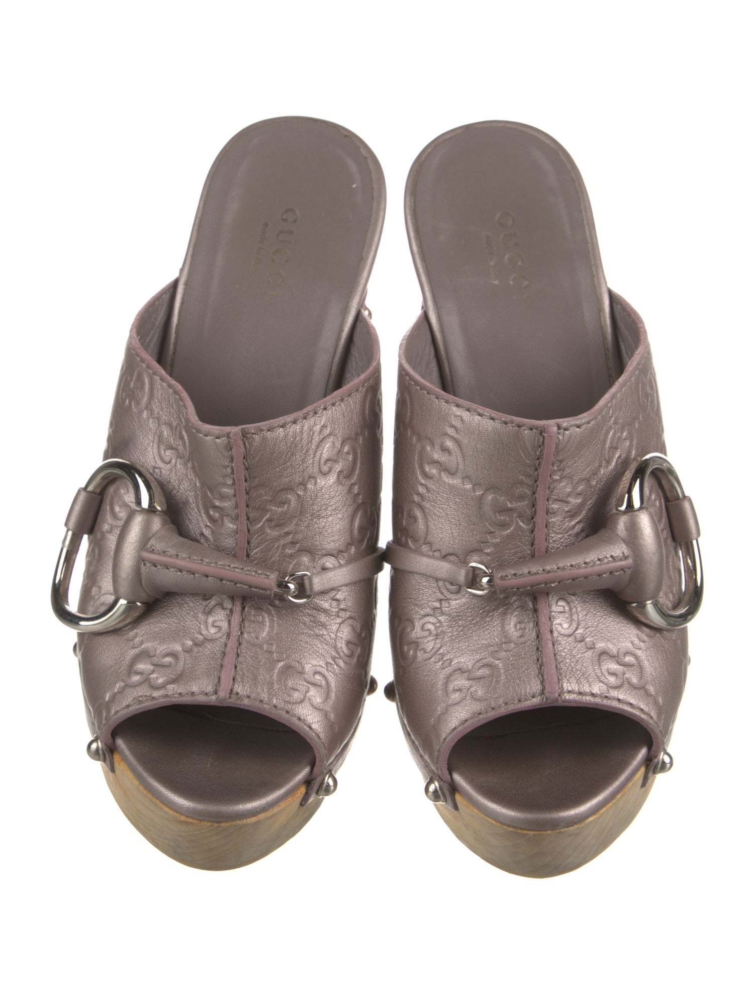 Gucci Hasler Horsebit Accent Leather Slides