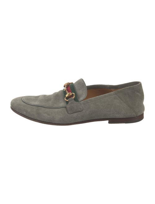 Gucci Web Accent Suede Loafers