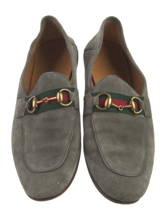 Gucci Web Accent Suede Loafers