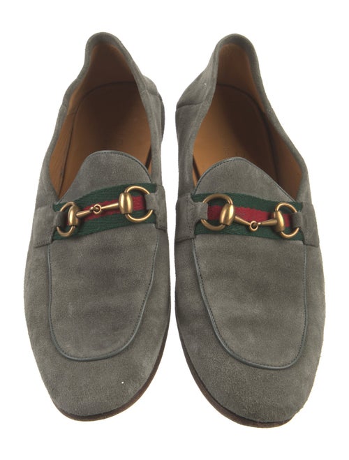 Gucci Web Accent Suede Loafers