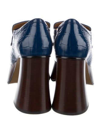 Gucci 1955 Horsebit Accent Crocodile Pumps