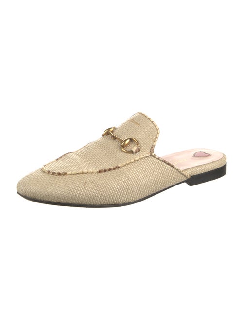 Gucci Horsebit Accent Raffia Mules