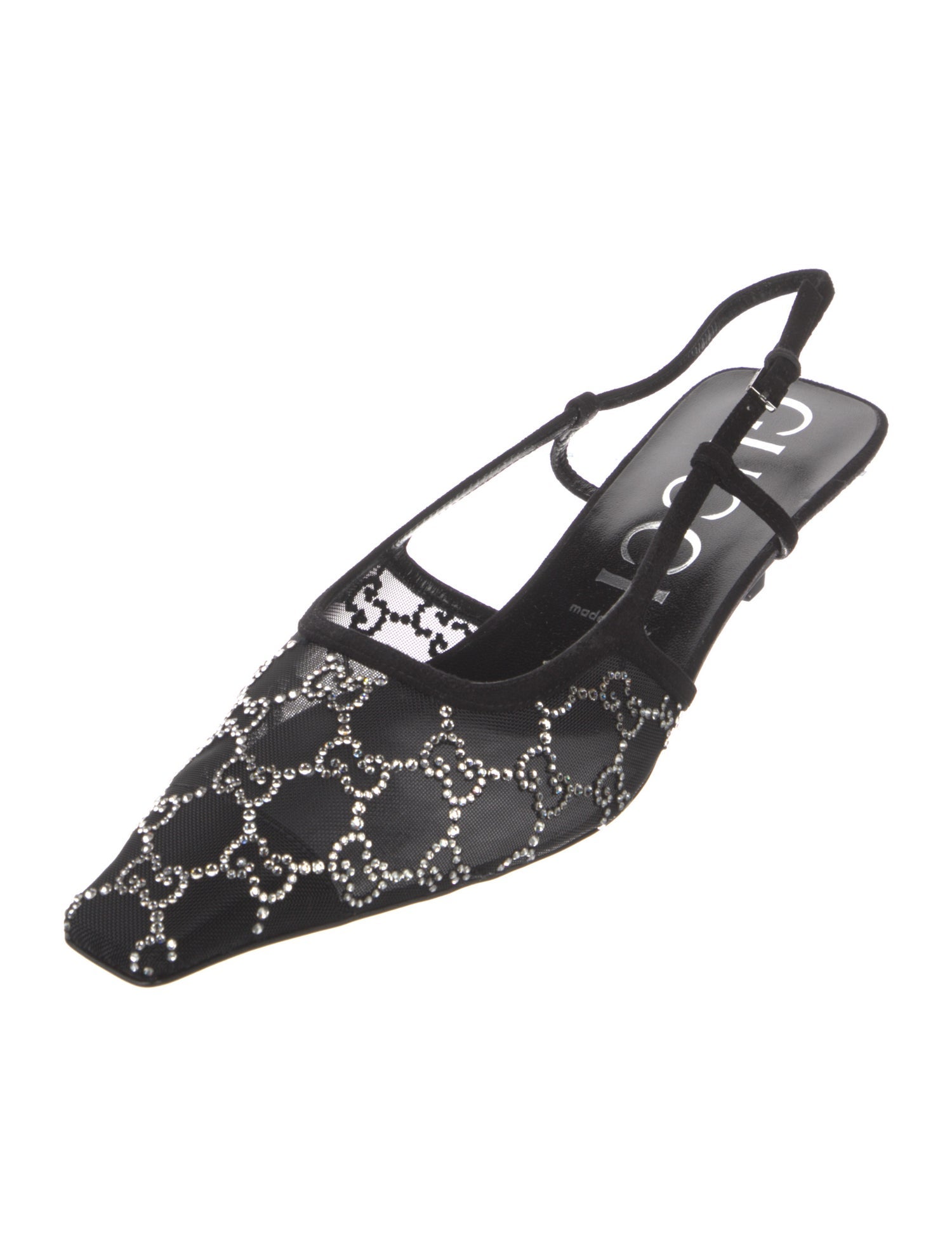 Gucci GG Logo Mesh Slingback Pumps