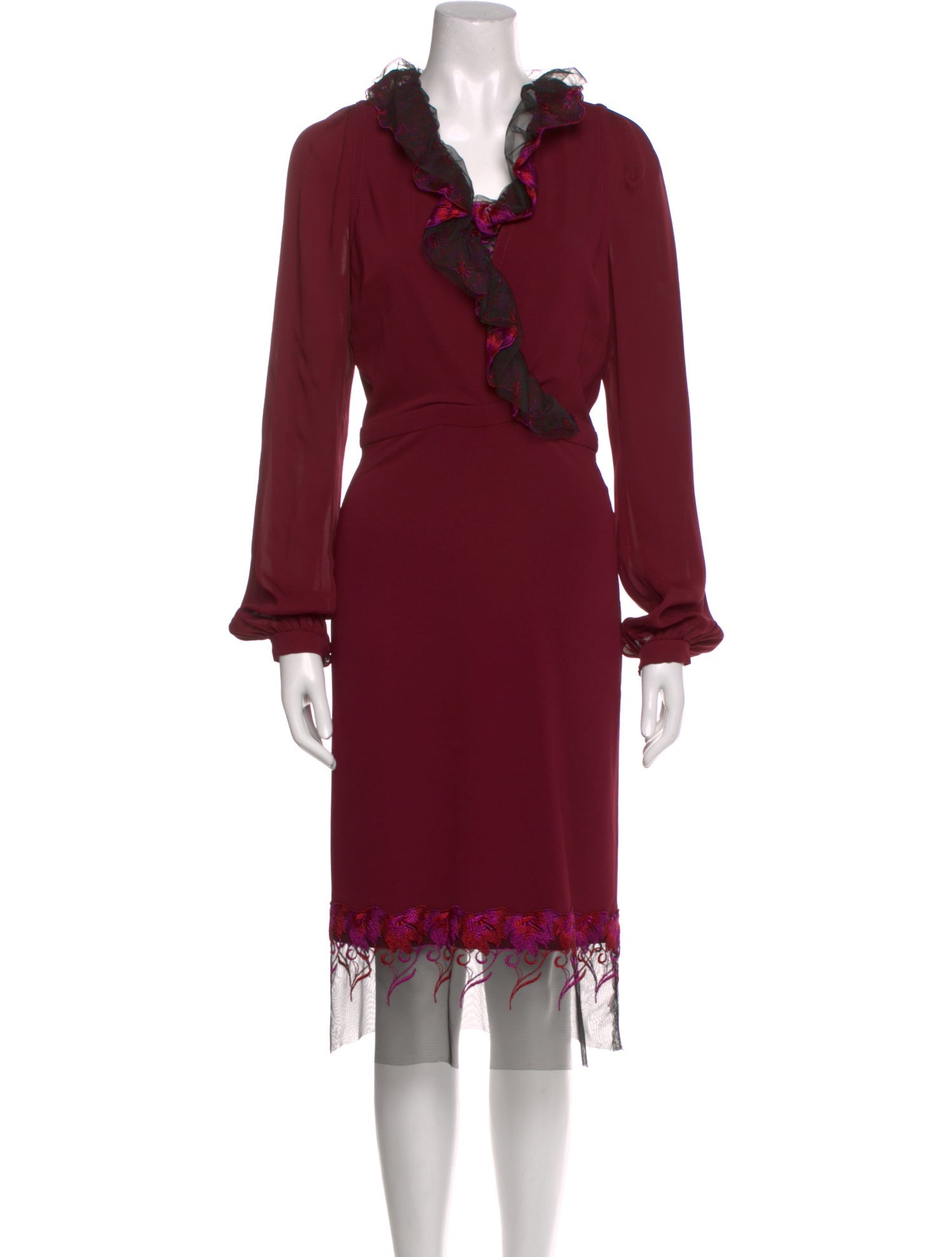 Gucci V-Neck Midi Length Dress