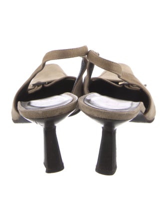 Gucci Suede Colorblock Pattern Slingback Pumps