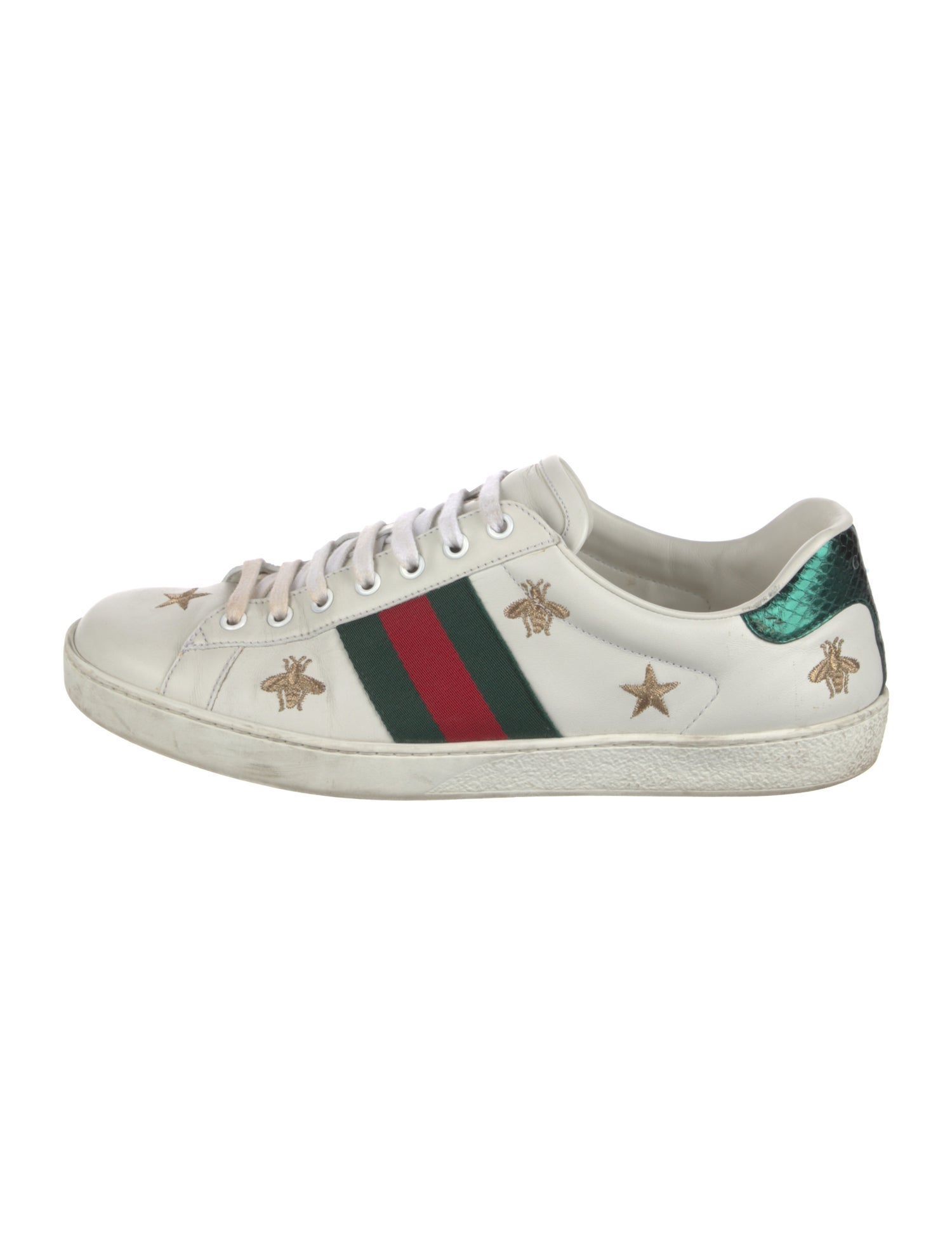 Gucci Web Accent Leather Sneakers