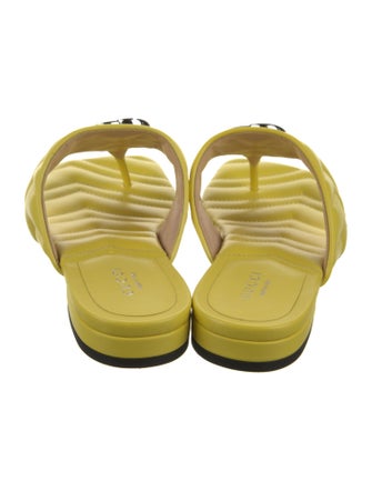 Gucci Double G Logo Leather Slides