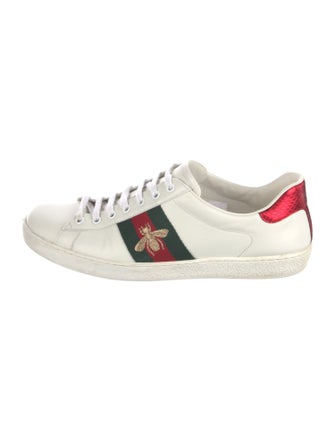 Gucci Web Accent Leather Sneakers