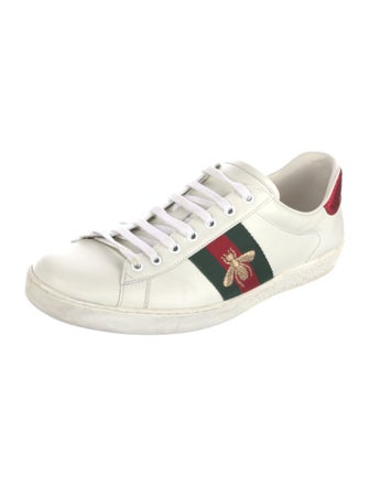 Gucci Web Accent Leather Sneakers