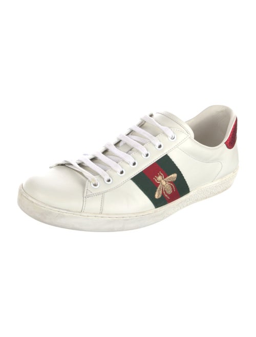 Gucci Web Accent Leather Sneakers