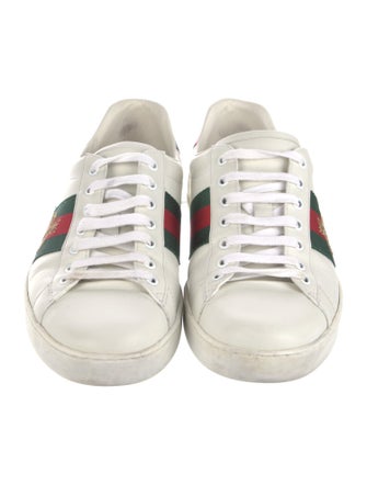 Gucci Web Accent Leather Sneakers