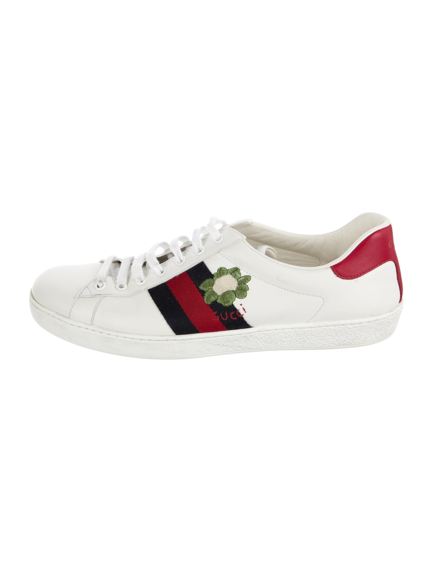 Gucci Web Accent Leather Sneakers