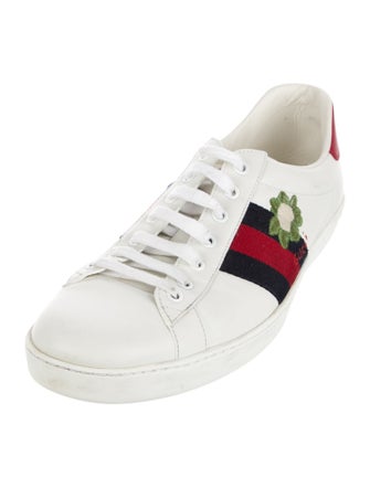 Gucci Web Accent Leather Sneakers