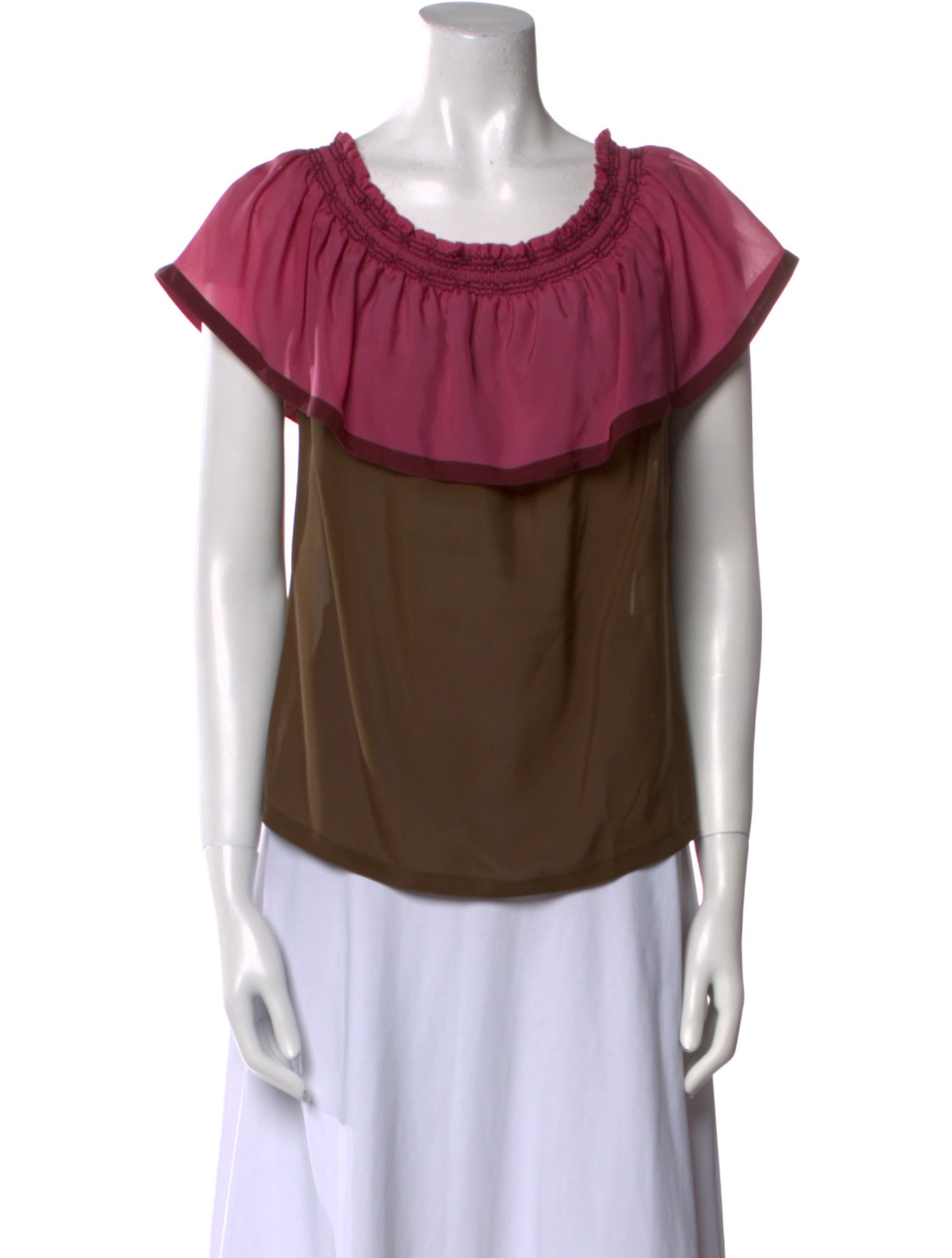 Gucci Silk Scoop Neck Blouse