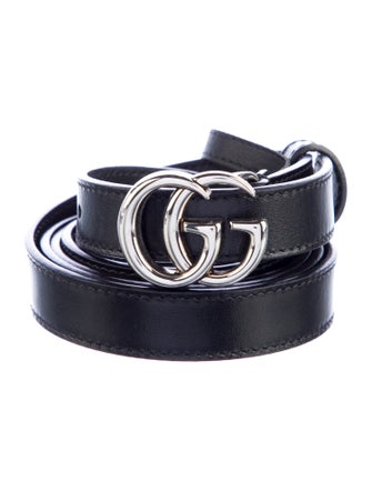 Gucci Double G Logo Skinny Belt