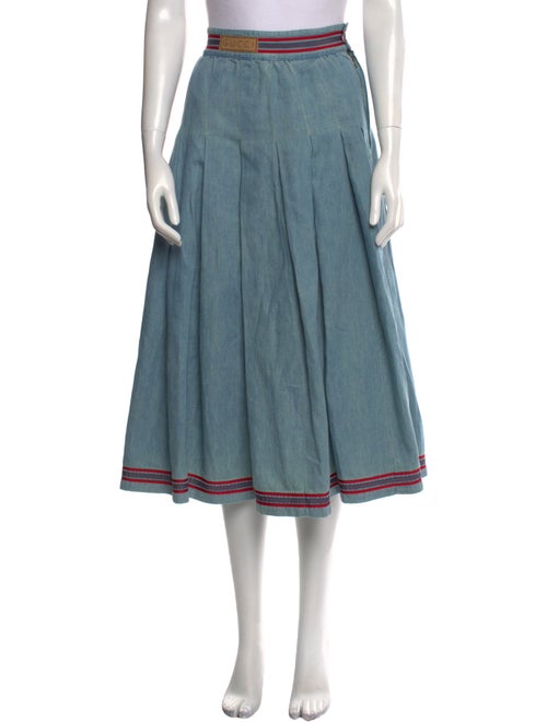 Gucci Grosgrain Trim Midi Length Skirt