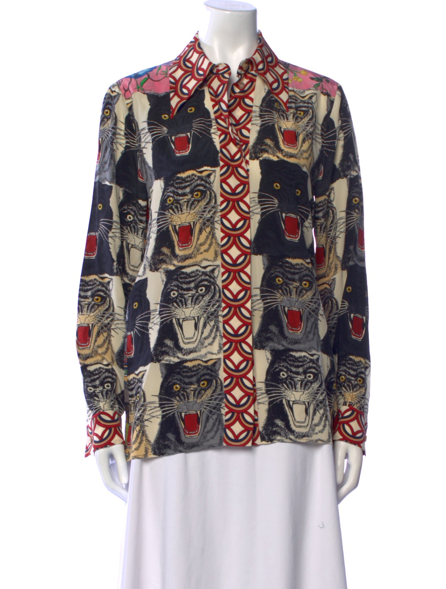 Gucci 2017 Silk Button-Up Top